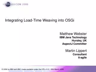 Integrating Load-Time Weaving into OSGi