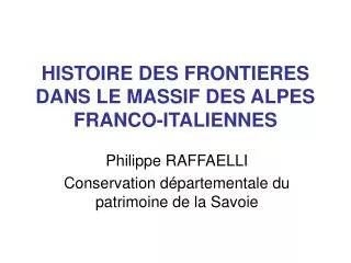 histoire des frontieres dans le massif des alpes franco italiennes