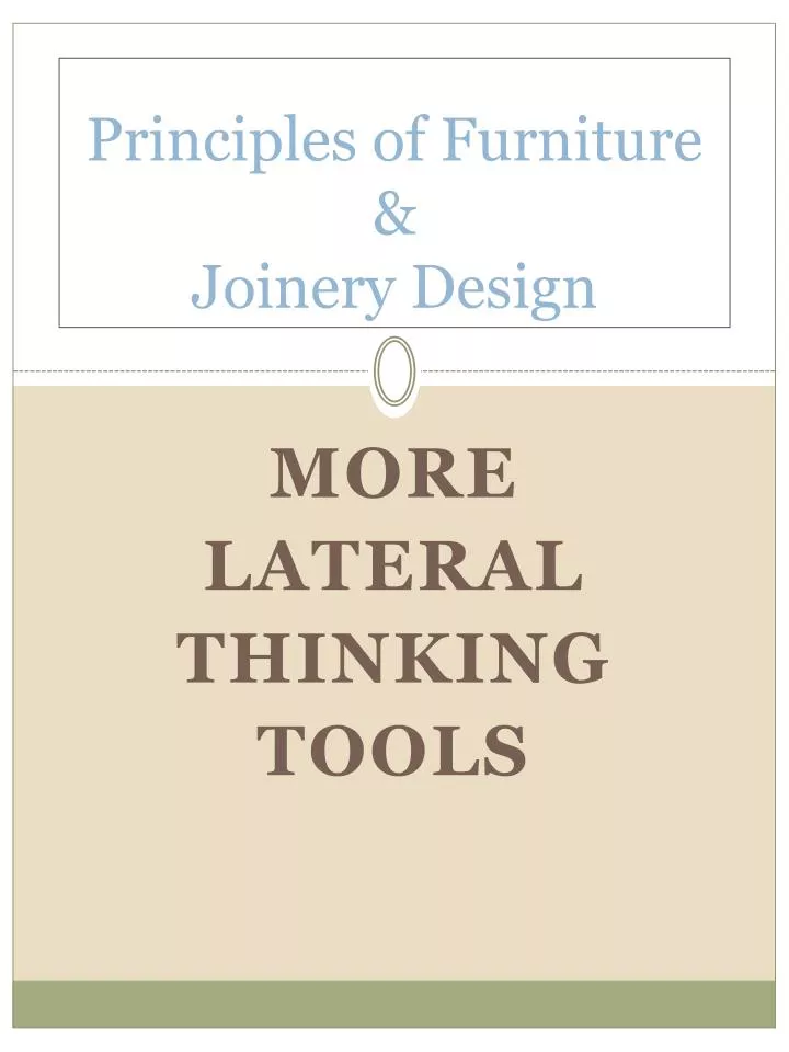 principles of furniture joinery design