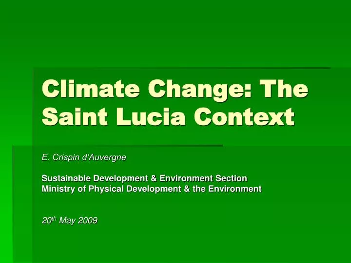 climate change the saint lucia context