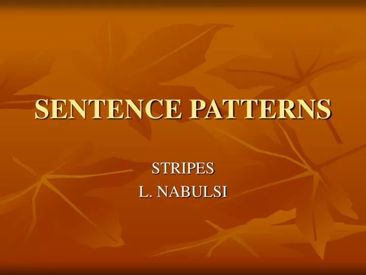 sentence patterns