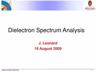 Dielectron Spectrum Analysis