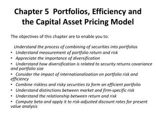 chapter 5 portfolios efficiency and the capital asset pricing model