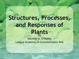 Structures, Processes, and Responses of Plants