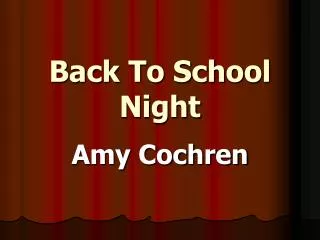 back to school night