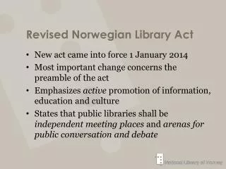 Revised Norwegian Library Act