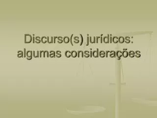 discurso s jur dicos algumas considera es
