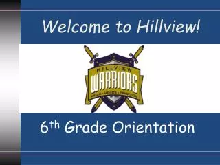 Welcome to Hillview!