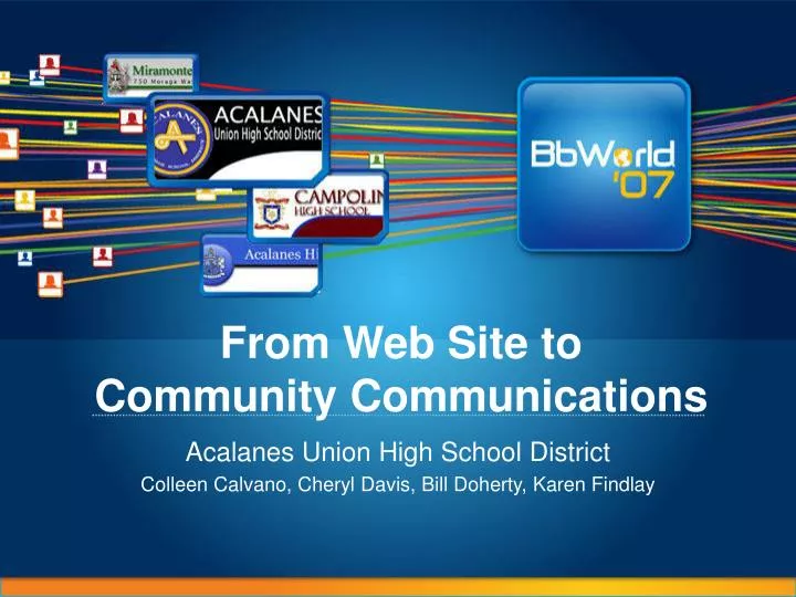 from web site to community communications
