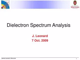 Dielectron Spectrum Analysis