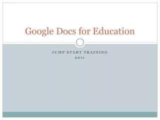 Google Docs for Education
