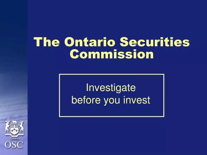 the ontario securities commission