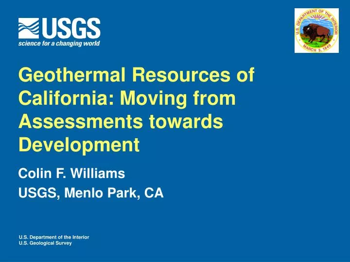 geothermal resources of california moving from assessments towards development