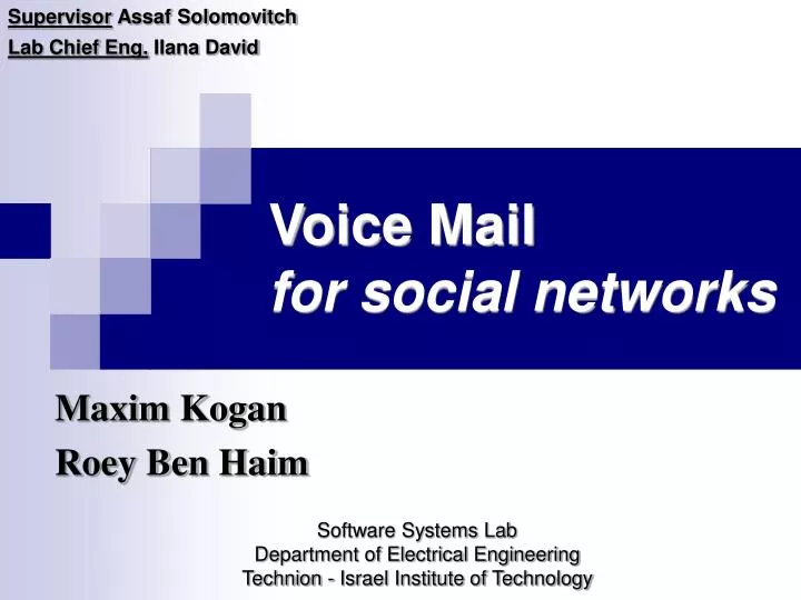 voice mail for social networks