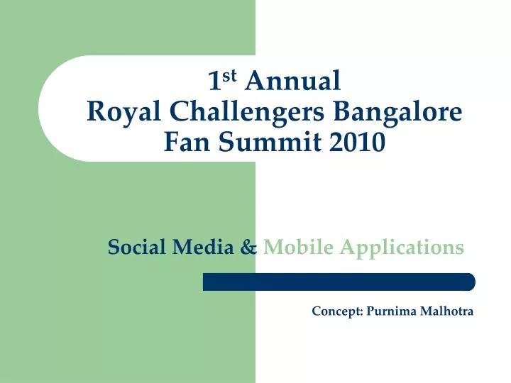 1 st annual royal challengers bangalore fan summit 2010