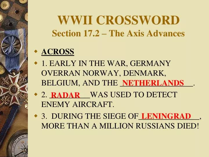 wwii crossword section 17 2 the axis advances