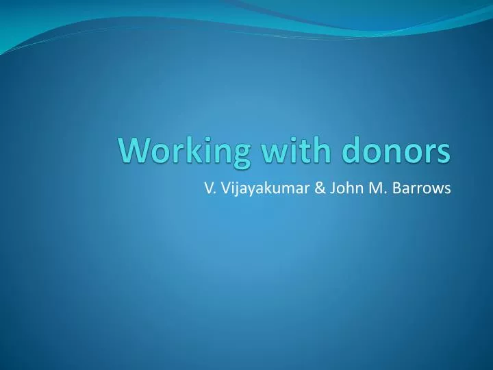 working with donors