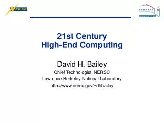 21st Century High-End Computing