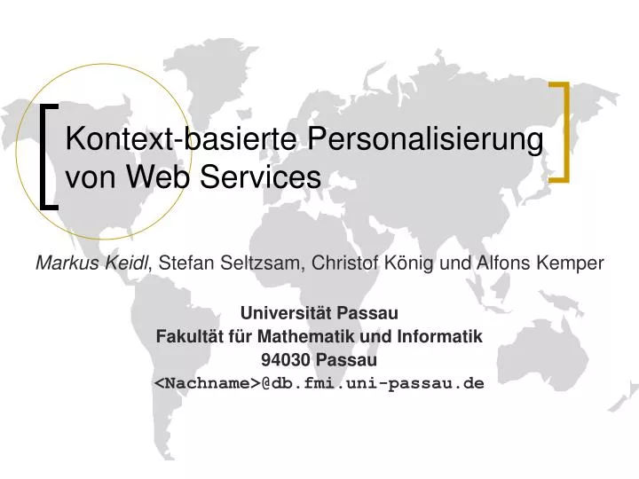kontext basierte personalisierung von web services