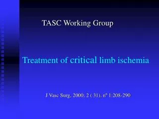 treatment of critical limb ischemia