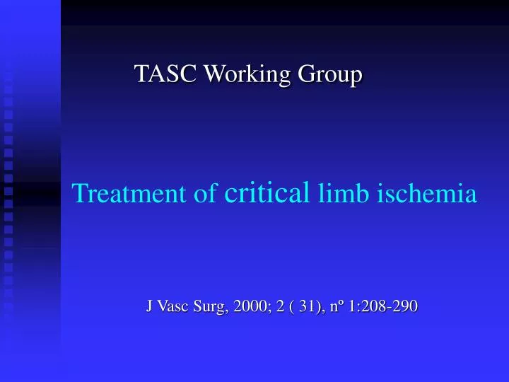treatment of critical limb ischemia