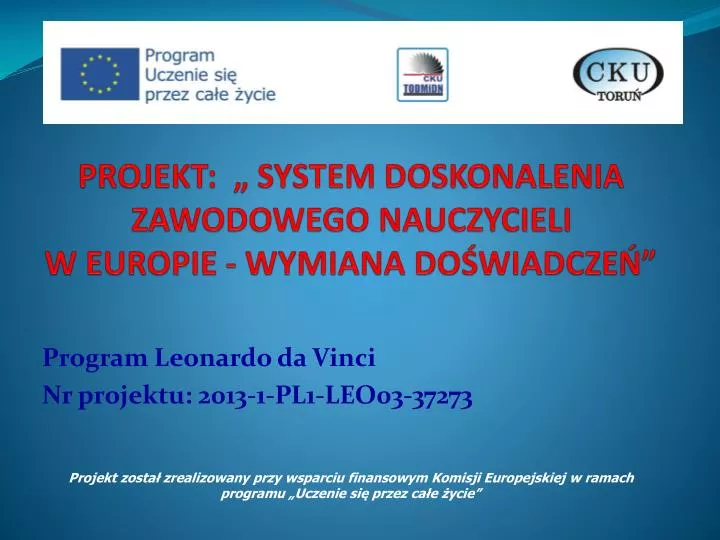projekt system doskonalenia zawodowego nauczycieli w europie wymiana do wiadcze