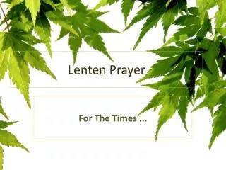 Lenten Prayer
