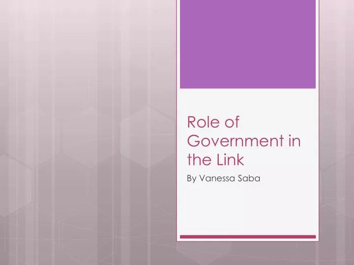 role of government in the link