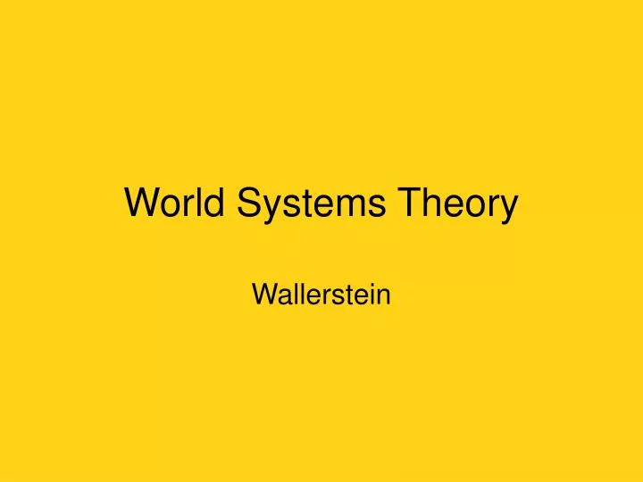 world systems theory