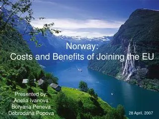 Norway: Costs and Benefits of Joining the EU