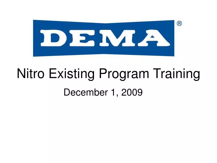 nitro existing program training