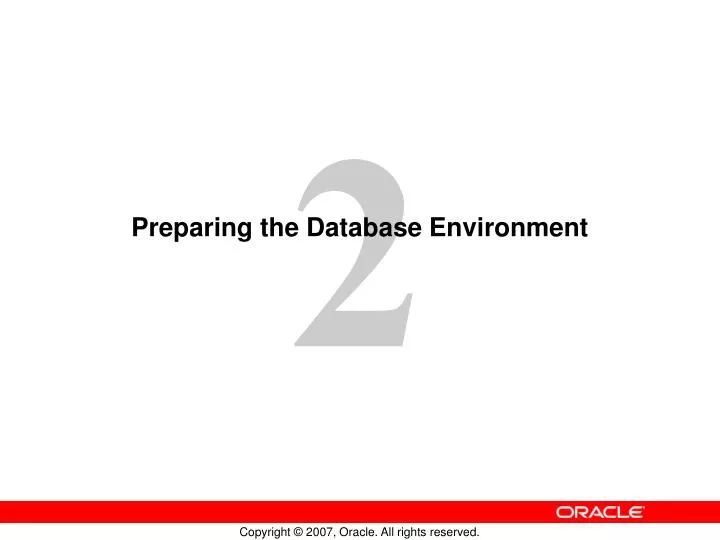 preparing the database environment