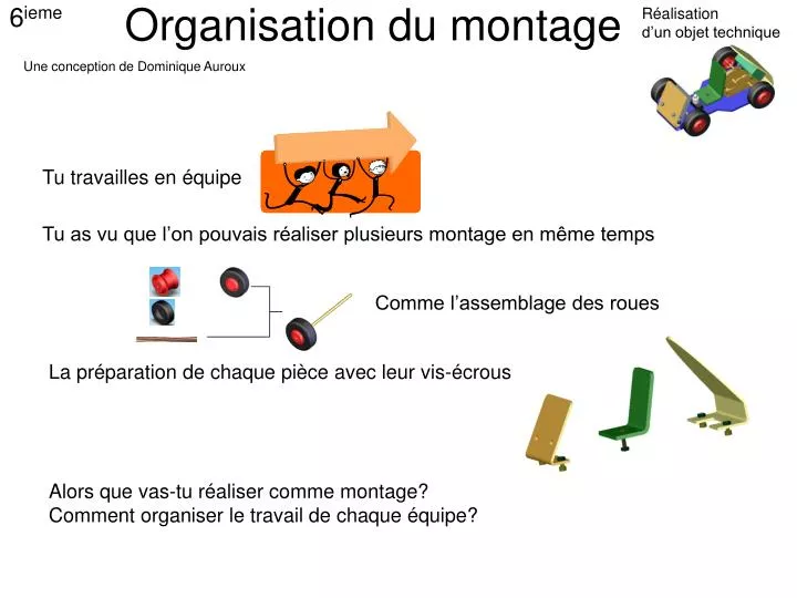 organisation du montage