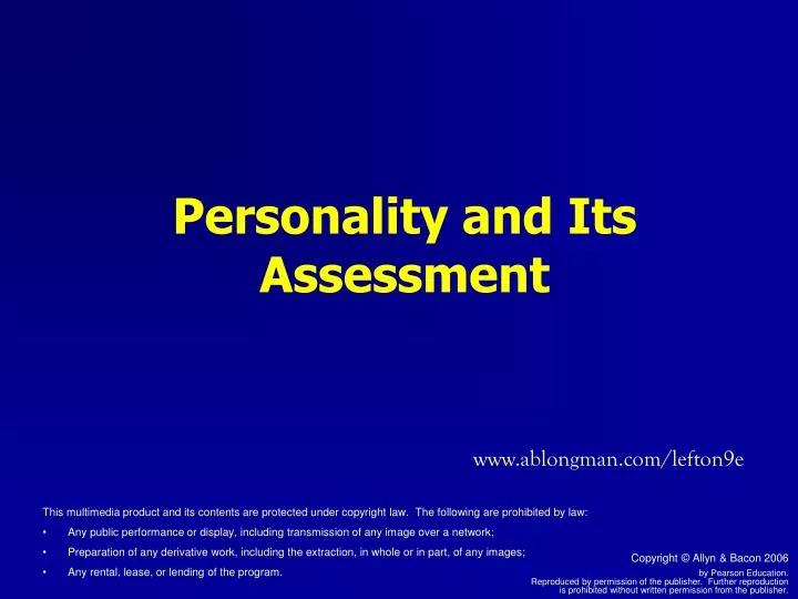 personality and its assessment