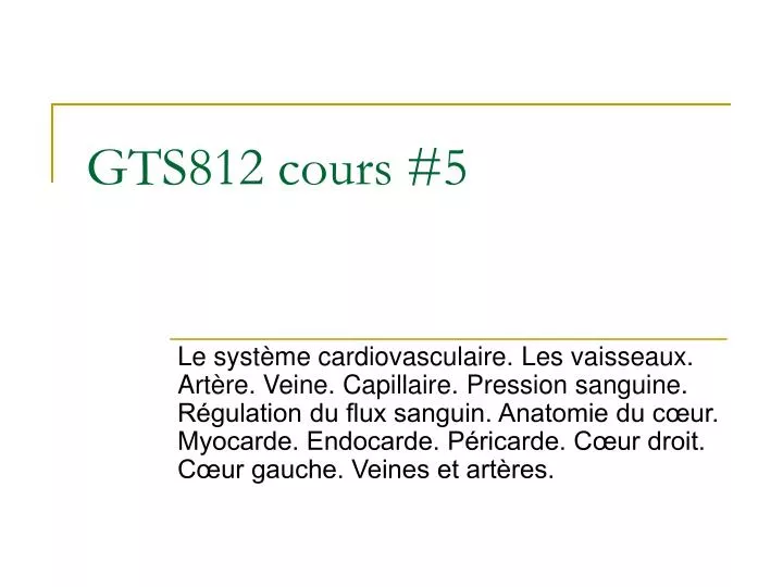 gts812 cours 5