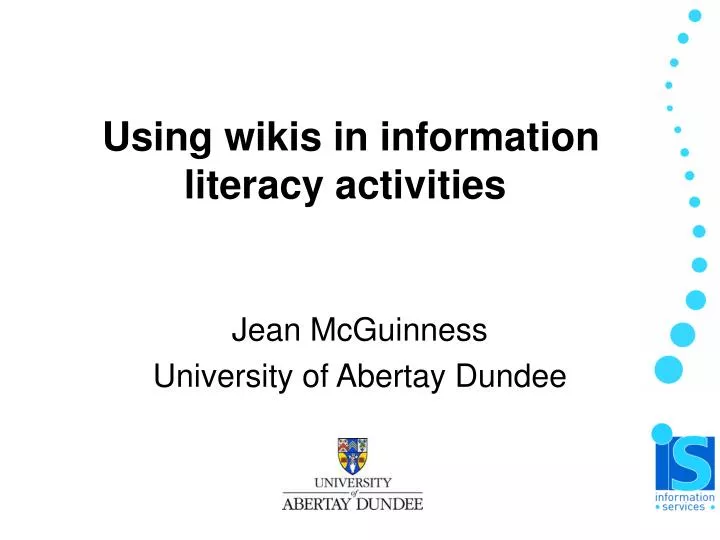 using wikis in information literacy activities