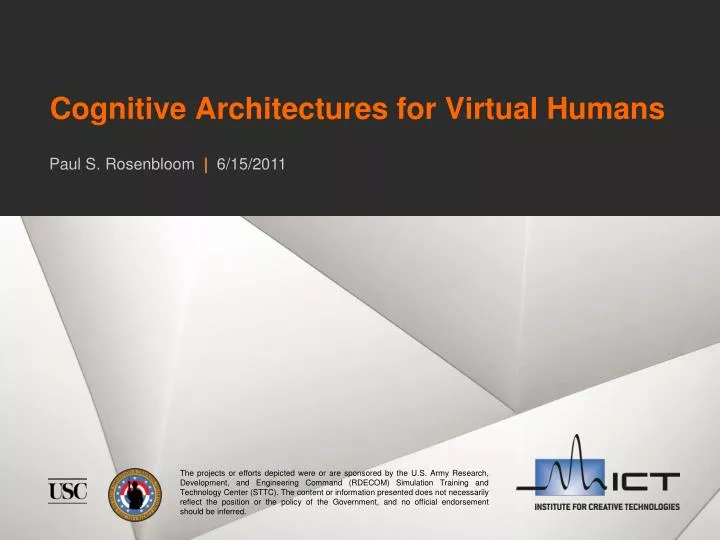 cognitive architectures for virtual humans