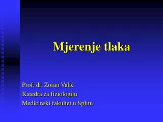 mjerenje tlaka