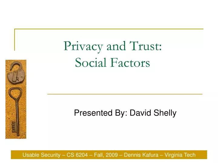 privacy and trust social factors