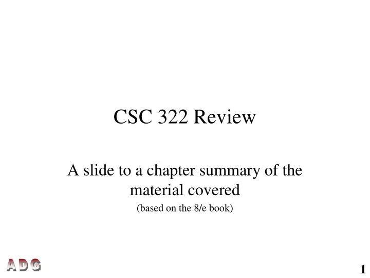 csc 322 review