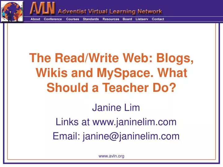 the read write web blogs wikis and myspace what should a teacher do