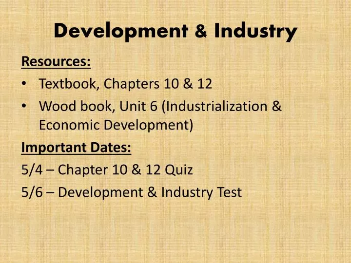 development industry