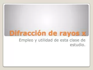 difracci n de rayos x