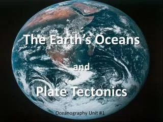 the earth s oceans and plate tectonics
