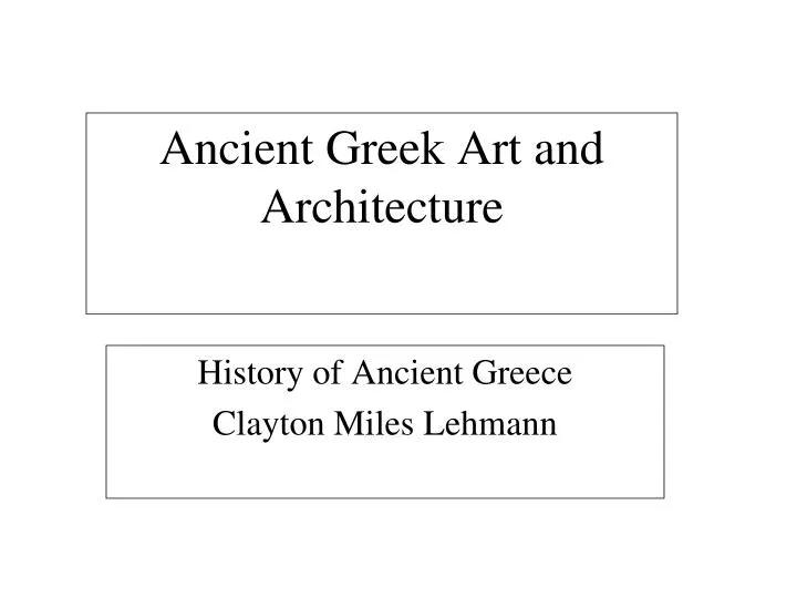 ancient greek art and architecture