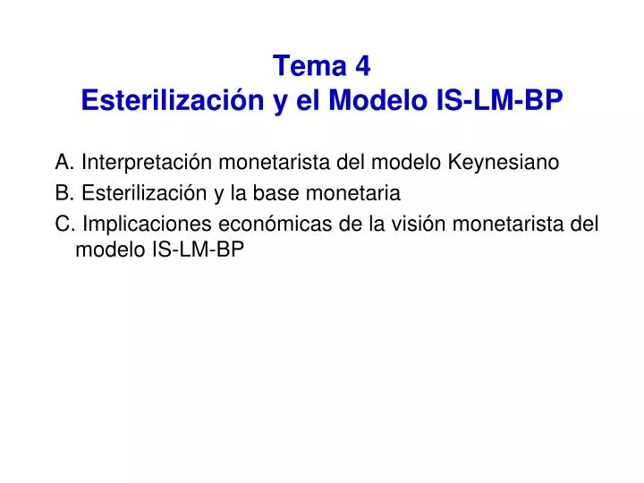 tema 4 esterilizaci n y el modelo is lm bp