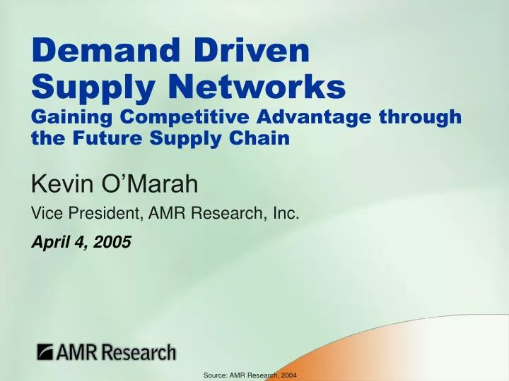 demand driven supply networks gaining competitive advantage through the future supply chain