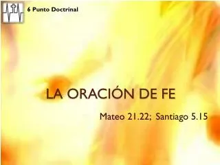 la oraci n de fe