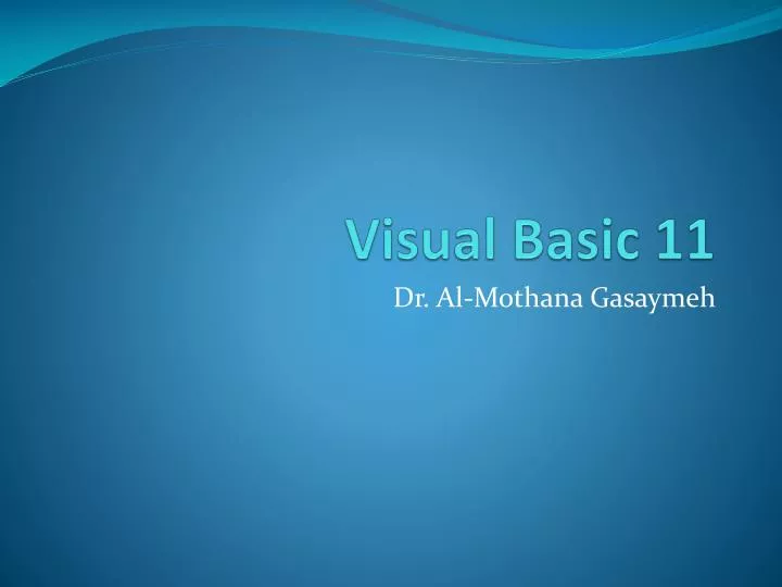 visual basic 11
