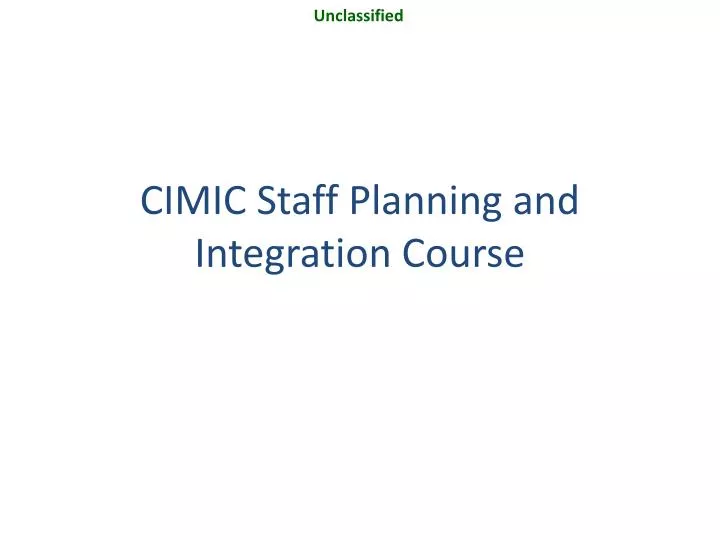 cimic staff planning and integration course